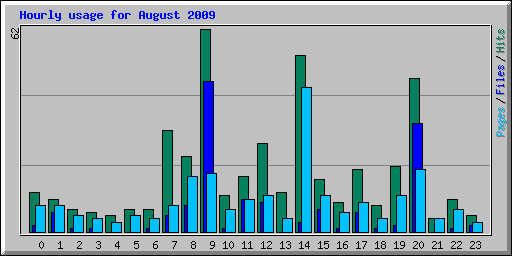 Hourly usage for August 2009