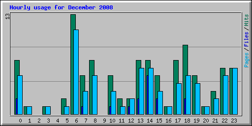 Hourly usage for December 2008